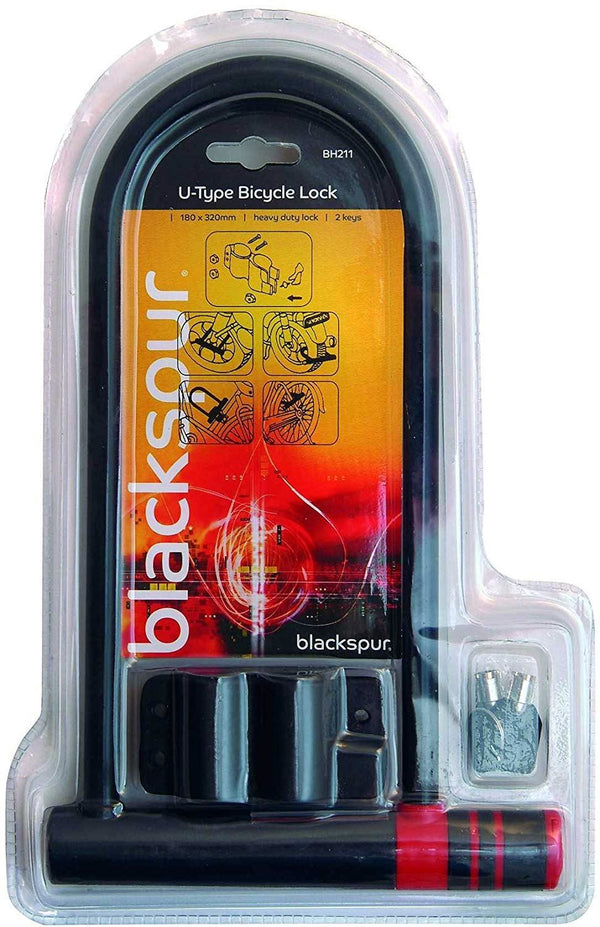 U-Type Bicycle Lock - BLACKSPUR 180 x 310mm Security Shackle BH211