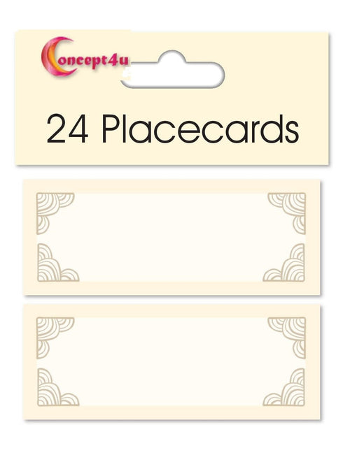 Gold Border Place Cards - Elegant Table Setting Accessories