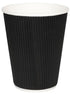 Ripple Wall Cups - Black Kraft 12oz Hot Drink Cups 25 Pack