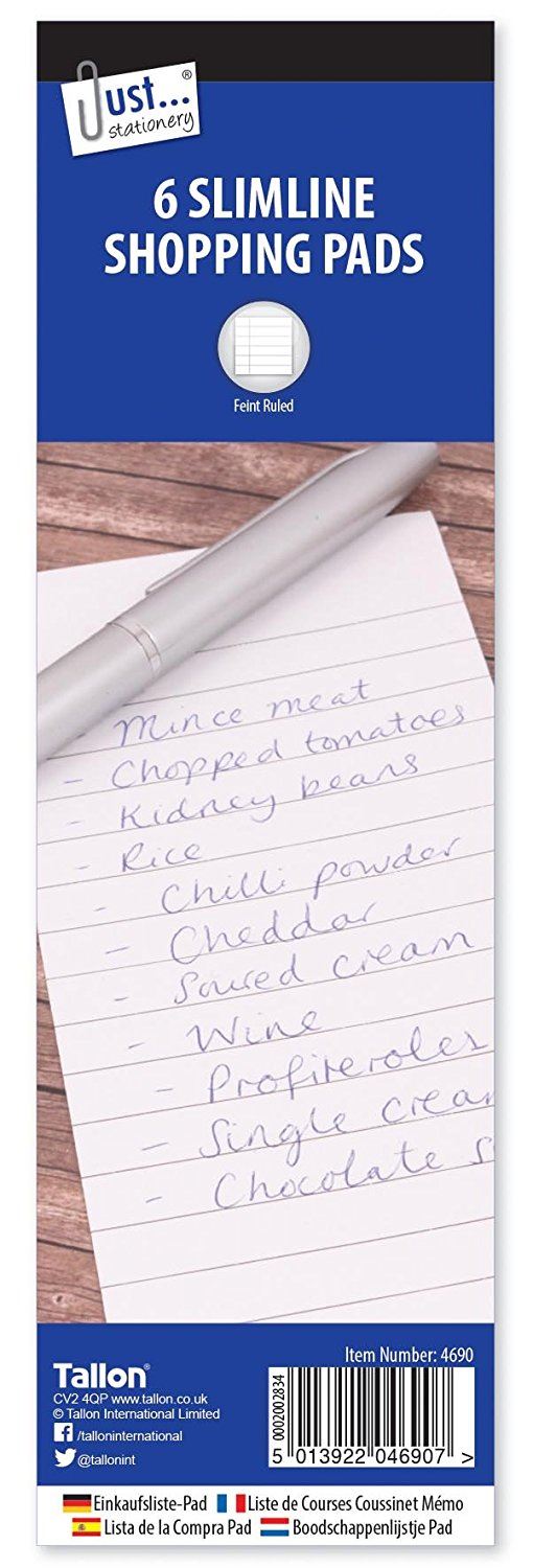 Lined Shopping Pads 75x210mm - Pack of 6, TA4690