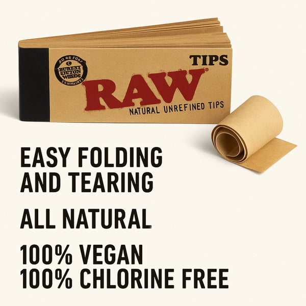 RAW Tips Booklets 50/Pack - Premium Rolling Accessories