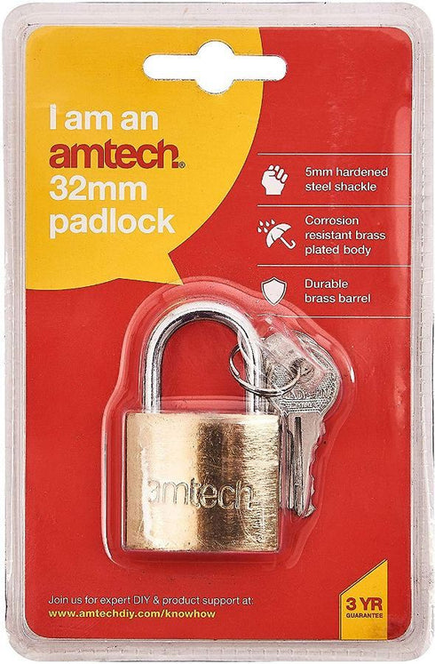 AMTECH 32mm Padlock XXSEL32 - Secure & Durable Locking Solution