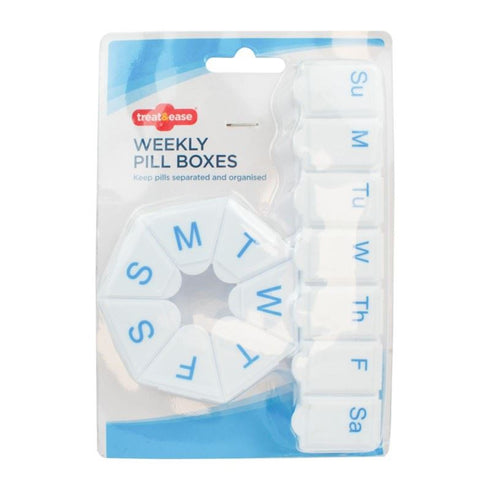 TREAT & EASE 7 DAY WEEKLY PILL BOXES 2/PK. OL316398