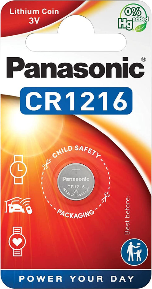 CR1216 Coin Battery - Panasonic 3V Lithium Cell | PANACR1216