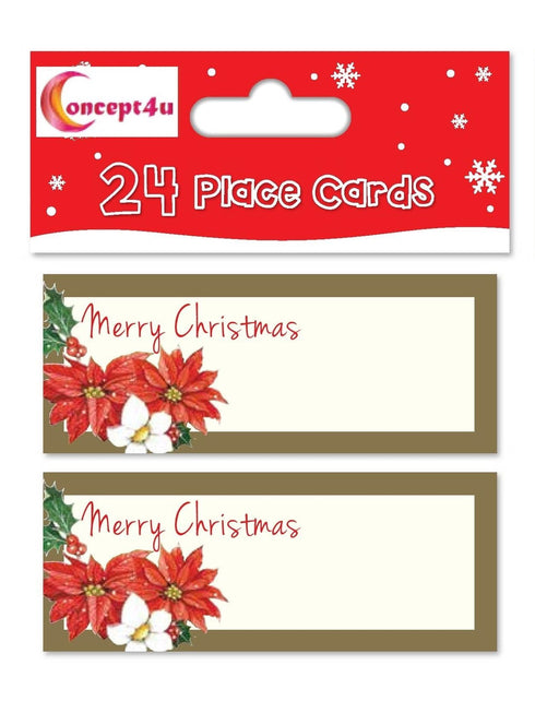 Poinsettia Place Cards - Elegant Gold Table Decor | 947901