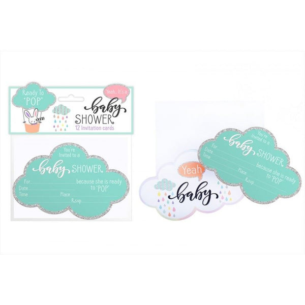 FIRST STEPS BABY SHOWER INVITATIONS 12/PK. FS800