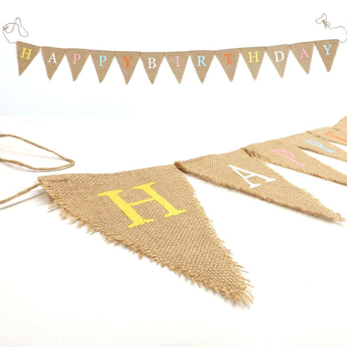 HESSIAN HAPPY BIRTHDAY BUNTING. TX0817