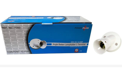 POWER PLUS ANGLE BATTEN LAMP HOLDER 3TER. PP1050