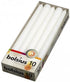 BOLSIUS WHITE TAPERED DINNER CANDLES 245MM 7.5H 10/PK. 103600352202