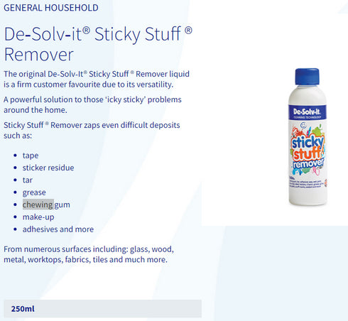 Sticky Stuff Remover - DE-SOLV-IT 250ML Solution | ZEP005