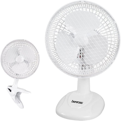 BENROSS 2 IN 1 DESK / CLIP FAN 6" / 15CM 20W. BML41240