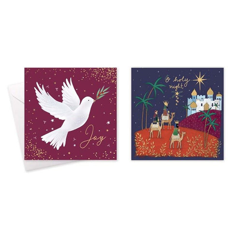 CHRISTMAS CARDS RELIGIOUS 10 PACK SQUARE BOXED. TAX9007A