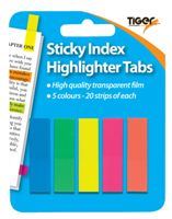 Neon Sticky Tabs - TIGER 100 Index Highlighter Tabs 301307