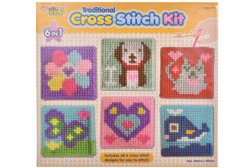 Cross Stitch Kits - 6 Assorted Colour Box Sets TY0313