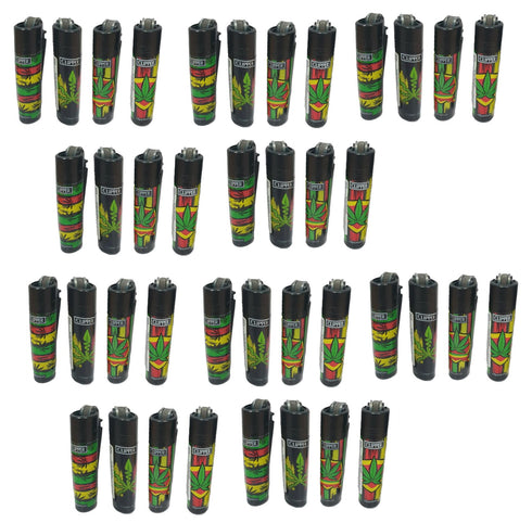 Mini Clipper Lighters - Flint Leaves Design 40/Pack