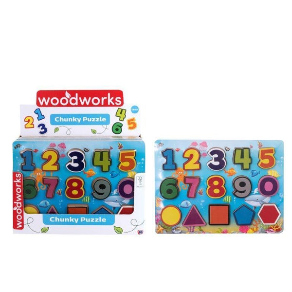 Chunky Wooden Puzzle - Wood Woks Number Puzzle 1374991