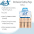 Birchwood Clothes Pegs - ELLIOTT 36 PCS Hardwood Laundry Clips