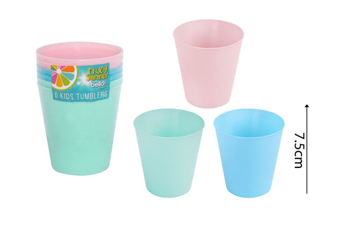 BELLO KIDS PLASTIC TUMBLERS 200ML 6/PK. AM2181