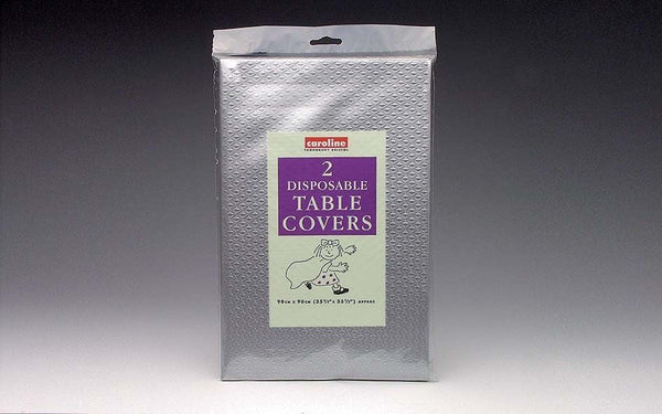 Square Paper Table Covers - Caroline Silver 90cm Pack of 2