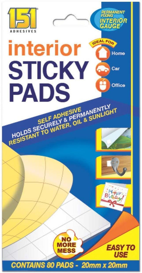 Sticky Pads 80-Pack - 151 Interior Adhesive Notes 1511030-3