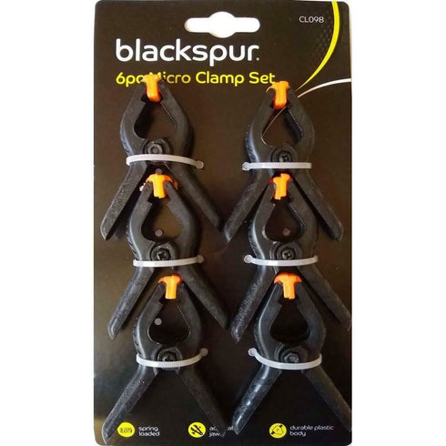 Micro Clamp Set - BLACKSPUR 6 Pack CL098 for Precision Work