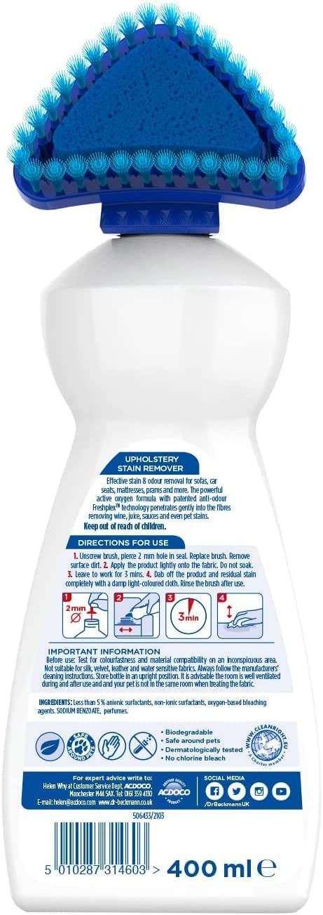 DR BECKMANN UPHOLSTERY STAIN REMOVER WITH BRUSH 400ML. 1460