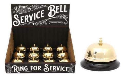 SIL GOLDEN SERVICE BELL 8.5CM X 5.5CM. TJB0040
