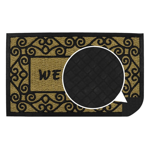 Welcome Door Mat - JVL Woven Tuffscrape Scraper 45x75cm