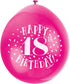 18th Birthday Balloons - Unique Party Happy Latex Pack | UNI56045