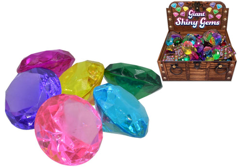 ASSORTED GIANT SHINY GEMS / STONES IN BAG 6/PK. TY1824
