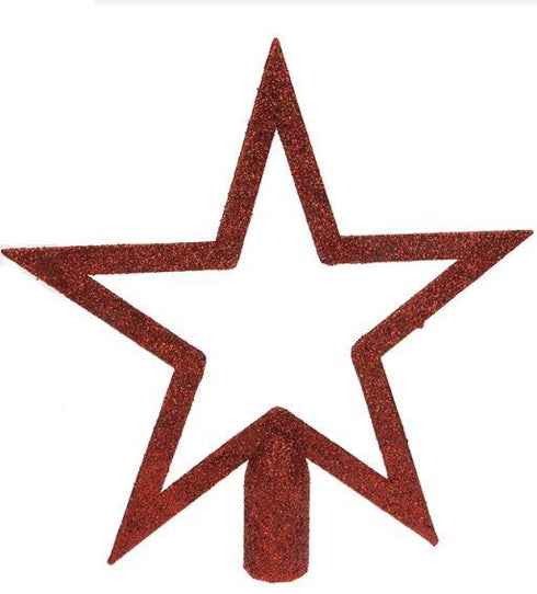 CHRISTMAS TREE TOPPER STAR DESIGN WITH GLITTER FINISH RED. 512007R