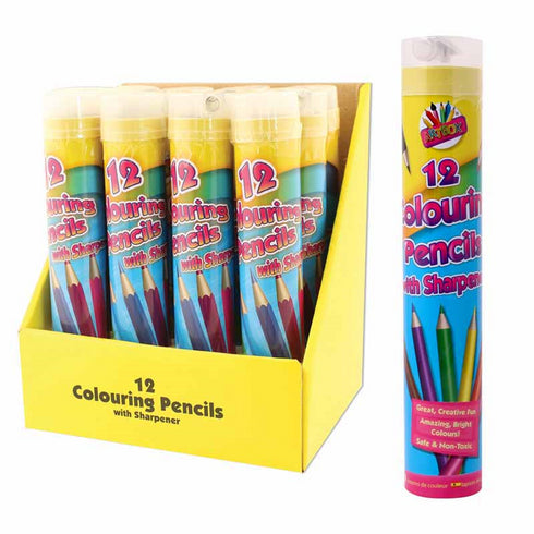 Colour Pencil Set with Sharpener - TALLON Full Size 12 Pack T5024