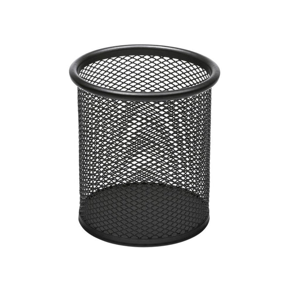 Metal Mesh Pen Holder - Sleek Black Desk Organizer JL3599