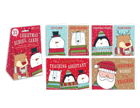 GIFTMAKER CHRISTMAS SCHOOL GREETING CARDS - NOVELTY CHARACTERS. GC401