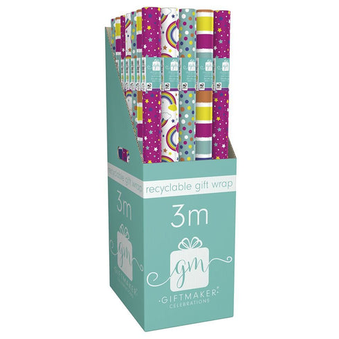 Birthday Gift Wrap - GIFTMAKER Bright 3M x 69CM Paper