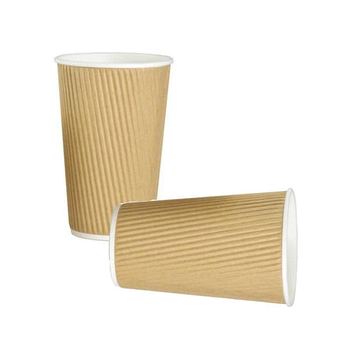 Ripple Wall Cups - Brown Kraft 16oz Hot Drink Cup 10441.16