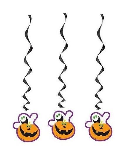 3 HANGING DECORATIONS HALLOWEEN GHOST PUMPKIN. 44227