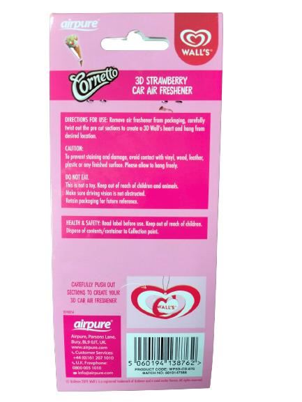3D Car Air Freshener - Strawberry Scent | AIRPURE WALLS WP3D-CS-876