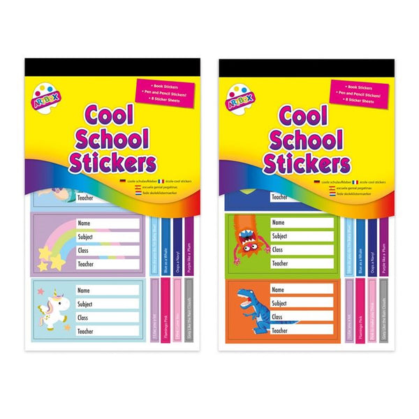 ARTBOX ASSORTED SUPER COOL SCHOOL STICKER BOOK. TA6929