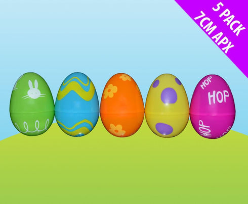 FUN MACHINE PRINTED EGGS 7CM 5/PK. DP06582
