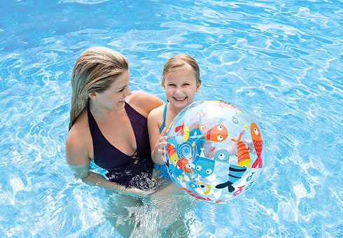 INTEX 59040NP INFLATABLE BEACH BALL FANTASIA 20" / 51CM - 3 ASSORTED. TY2632 59040NP