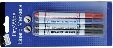 Dry Wipe Markers - Tallon 4 Pack in Assorted Colors or Black