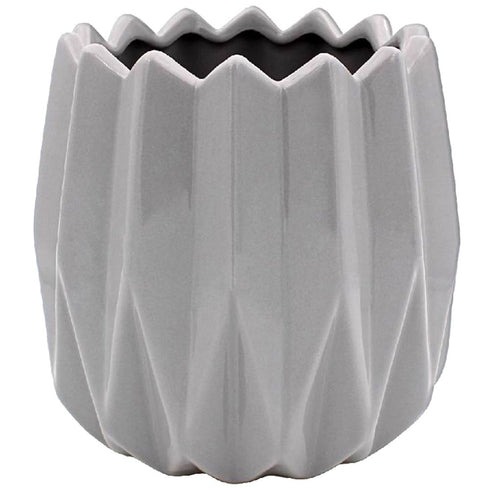 Geometric Plant Pot - Stylish Grey Medium Size LP47871