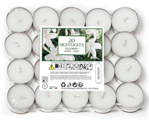 ALADINO NIGHTLIGHTS TEALIGHT CANDLE 7HRS 20/PK - JASMINE. ALN201228