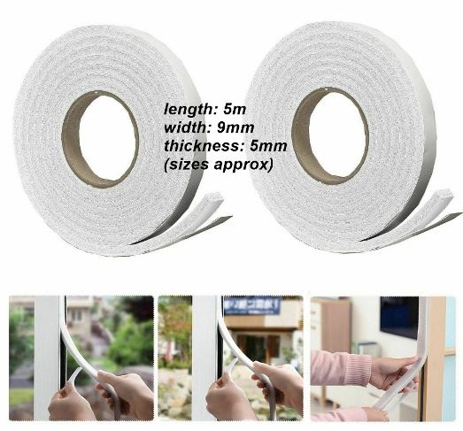 Foam Draught Excluder Set - BLACKSPUR 9MM X 5MM X 5M BBFD100