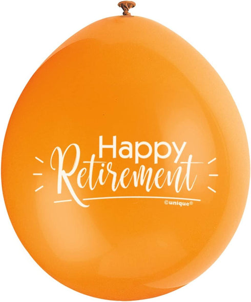 Retirement Party Balloons - UNIQUE PARTY Happy Retirement 10 Pack