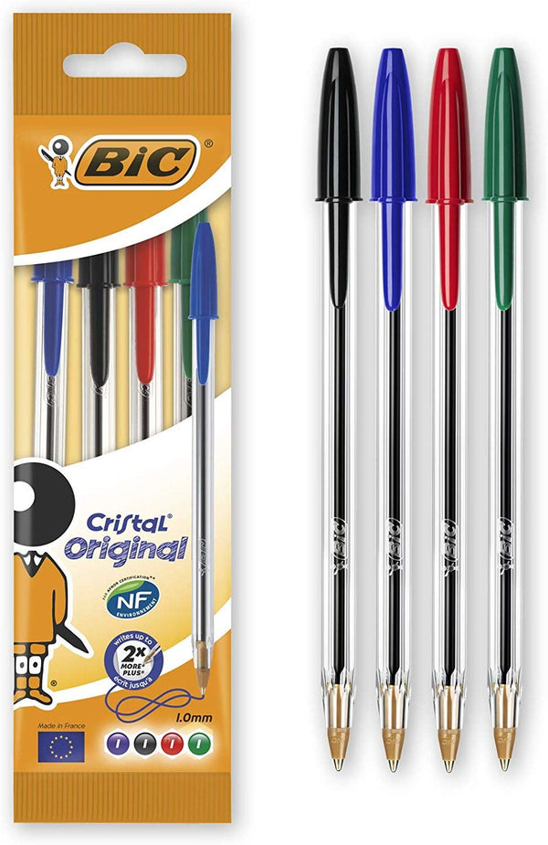 BIC Colour Ballpoint Pens - Cristal Original 4 Pack