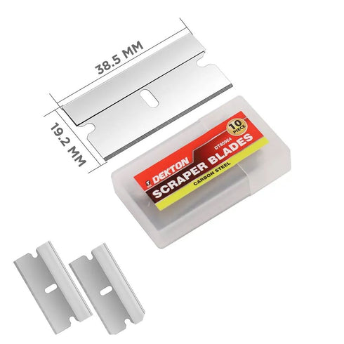 DEKTON 10 PCS CARBON STEEL RAZOR SCRAPER BLADE. DT85964