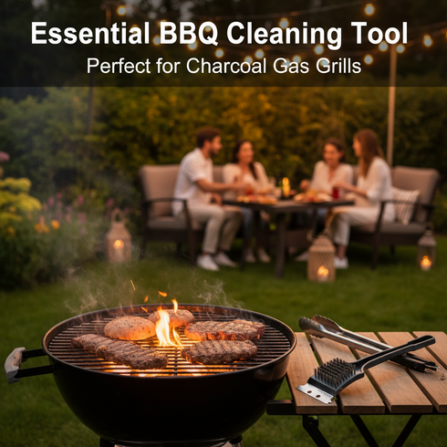 BLAZE BUDDY BBQ WIRE CLEANING BRUSH WITH STAINLESS STEEL SCRAPER. OL320575
