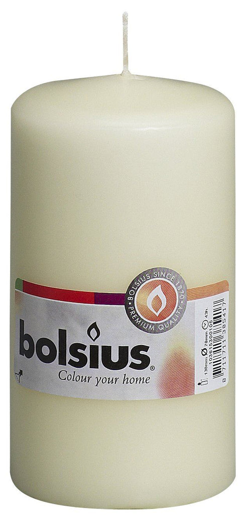 Ivory Pillar Candle - BOLSIUS 130mm x 70mm Elegant Decor